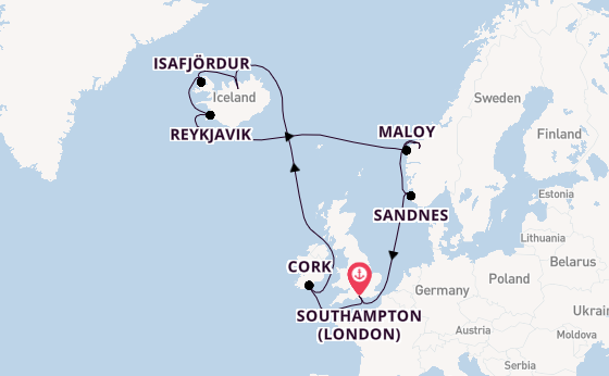Norway from Southampton, England with the MSC Virtuosa