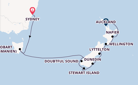 Neuseeland ab Sydney auf der Silver Moon