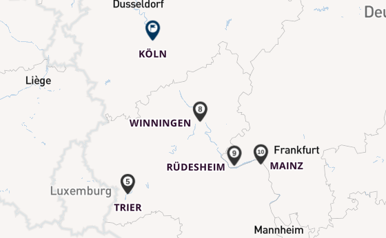 Rhein ab Königswinter, Deutschland auf der Anesha