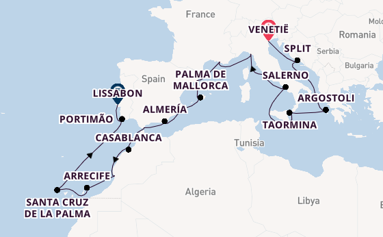 Middellandse Zee vanaf Venetië, Italië met de Nautica