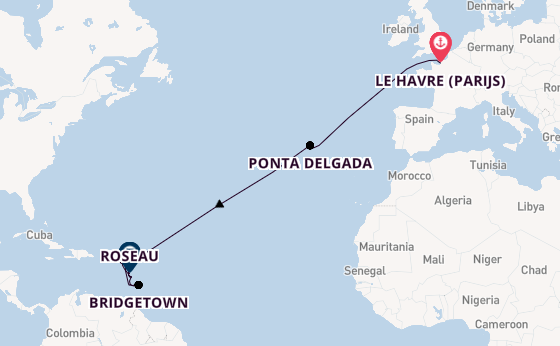 Caribbean vanaf Le Havre (Parijs), Frankrijk met de MSC Meraviglia