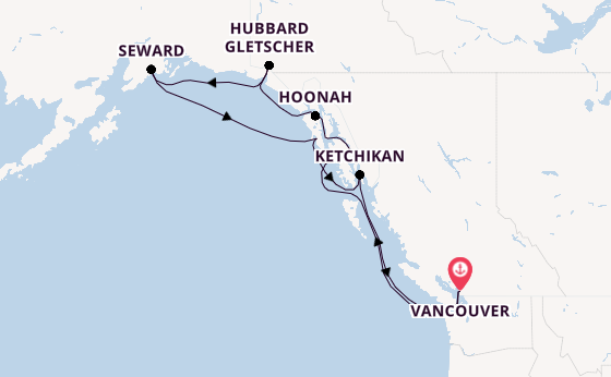 Alaska ab Vancouver, Kanada auf der Explora III