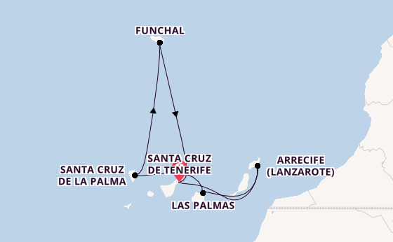Kanarische Inseln ab Santa Cruz de Tenerife auf der Mein Schiff Relax