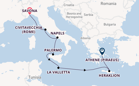 Costa Pacifica – Van de Middellandse Zee naar het historische Athene