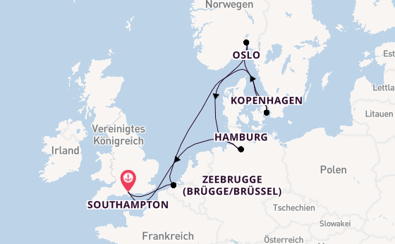 England ab Southampton, Großbritannien auf der Freedom of the Seas