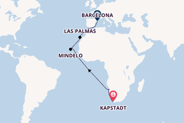 Südliches Afrika ab Kapstadt, Südafrika auf der Costa Deliziosa