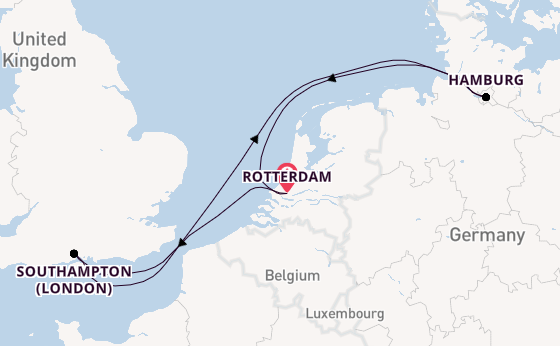 England from Rotterdam, Netherlands with the MSC Preziosa