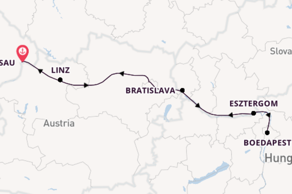 Donau vanaf Passau, Duitsland met de A-Silver