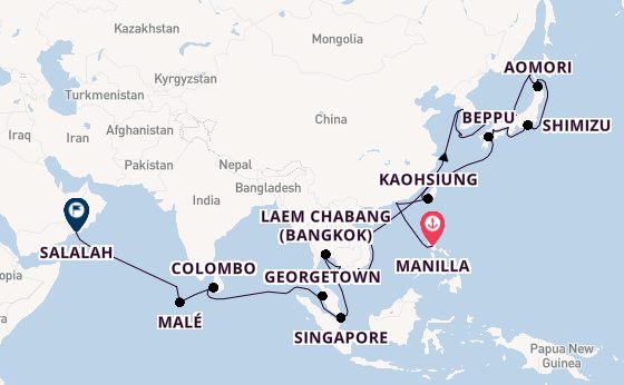 Oost-Azië vanaf Manilla, Filipijnen met de VASCO DA GAMA