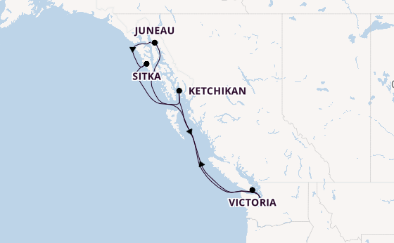 Alaska vanaf Seattle, Verenigde Staten met de Riviera