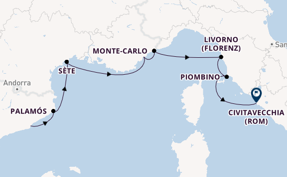 Westliches Mittelmeer ab Barcelona, Spanien auf der Marina