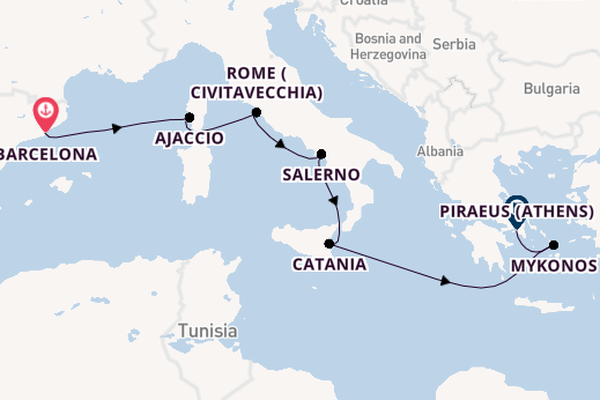 Mediterranean from United Kingdom with the Scarlet Lady