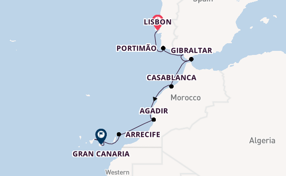 Canary Islands from Lisbon, Portugal with the Azamara Journey