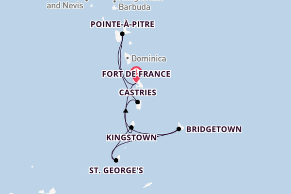 Zuidelijke Caraïben vanaf Fort de France, Martinique met de MSC World Europa