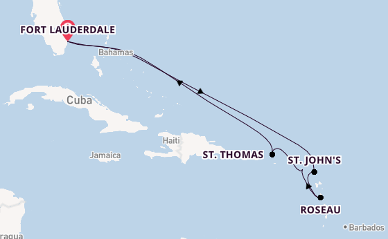 Caribbean vanaf Fort Lauderdale, Verenigde Staten met de Celebrity Eclipse
