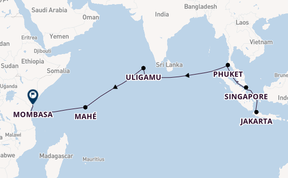 Zuidoost-Azië vanaf Jakarta, Indonesië met de VASCO DA GAMA