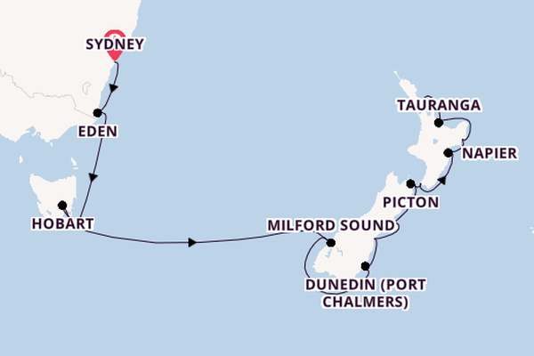 New Zealand from Sydney, Australia with the Azamara Pursuit