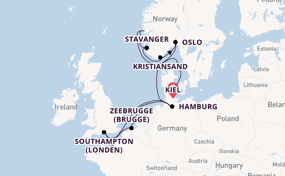 Noorwegen vanaf Kiel, Duitsland met AIDAnova