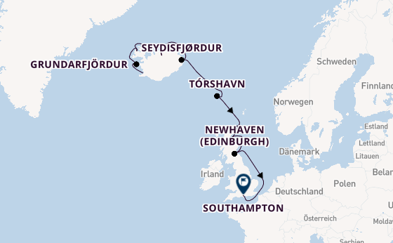 Arktis ab Reykjavik, Island auf der Seven Seas Mariner