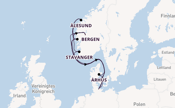 Norwegen ab Kiel auf AIDAnova