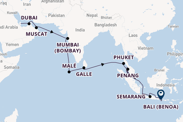 Southeast Asia from Doha, Qatar with the Seven Seas Explorer
