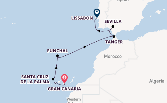 Canarische Eilanden vanaf Gran Canaria, Canary Islands met de Azamara Journey