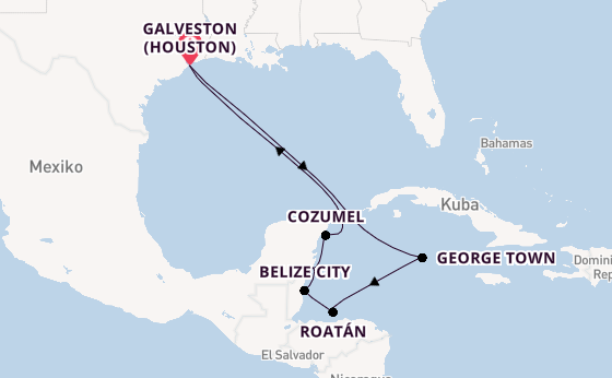 Westliche Karibik ab Galveston (Houston), USA auf der Seven Seas Splendor