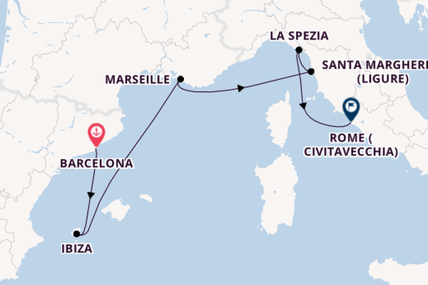 Western Mediterranean from Barcelona, Spain with the Queen Elizabeth