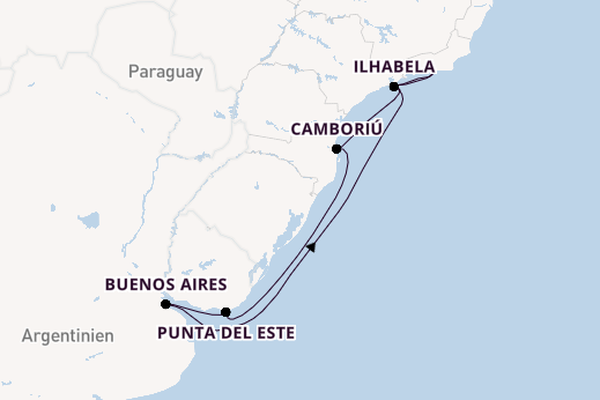 Südamerika ab Rio de Janeiro, Brasilien auf der MSC Splendida