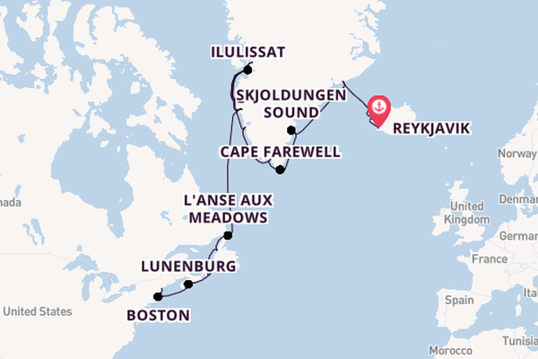Transatlantic from Reykjavik, Iceland with the Scenic Eclipse                                                                                               