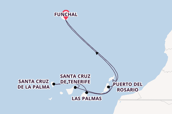 Kanarische Inseln ab Funchal, Madeira auf der MSC Fantasia