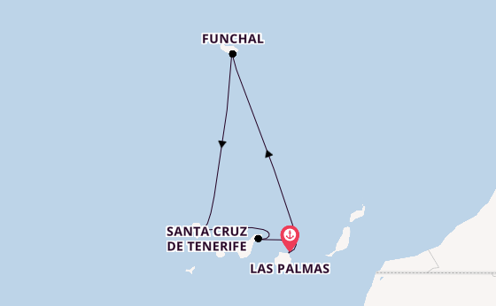 Canarische Eilanden vanaf Las Palmas, Gran Canaria, Spanje met de Mein Schiff Relax