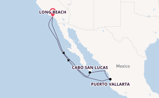 Mexican Riviera from Long Beach, California, USA with the Carnival Legend