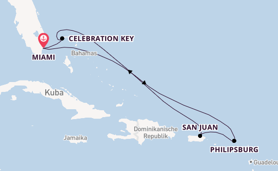 Karibik ab Miami auf der Carnival Celebration