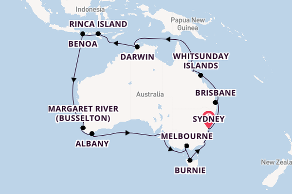 Australia from Sydney, Australia with the Viking Orion