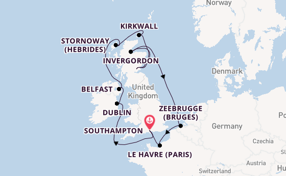 British Isles from Southampton, England with the Norwegian Star