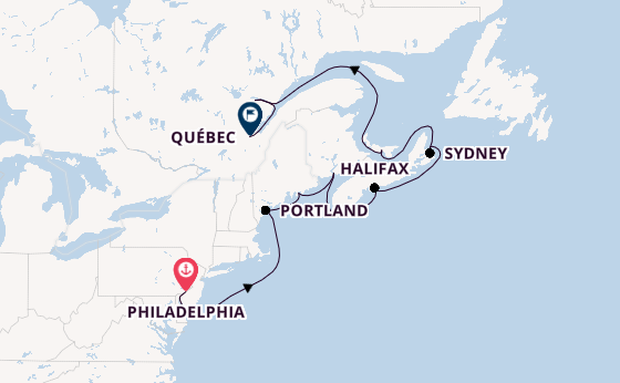 Amerikaanse Oostkust vanaf Philadelphia, Verenigde Staten met de Norwegian Jewel