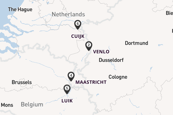Maas vanaf Düsseldorf, Duitsland met de VIVA RUBY