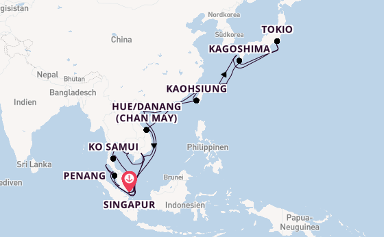 Südostasien ab Singapur, Singapur auf der Sapphire Princess