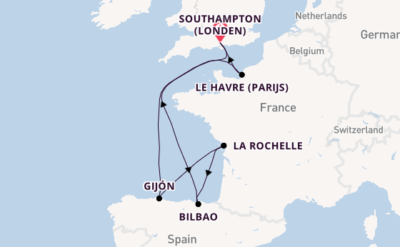 Engeland vanaf Southampton (Londen), Engeland met de MSC Meraviglia