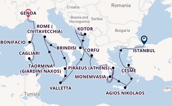 Mediterranean from Genoa, Italy with the Seabourn Ovation 