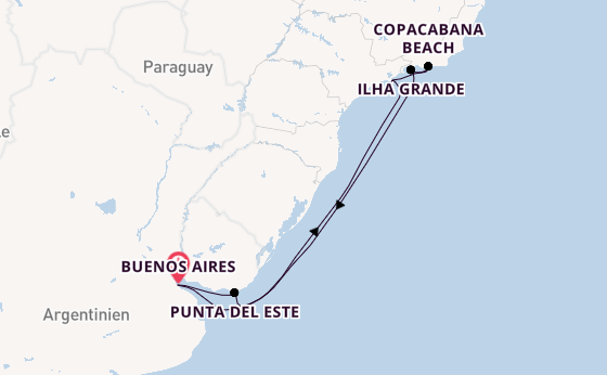 Südamerika ab Buenos Aires, Argentinien auf der MSC Splendida