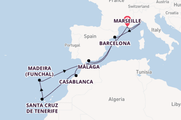 Cruising from Marseille via Casablanca