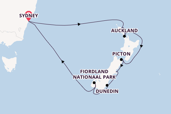 Nieuw Zeeland vanaf Sydney, Australië met de Royal Princess