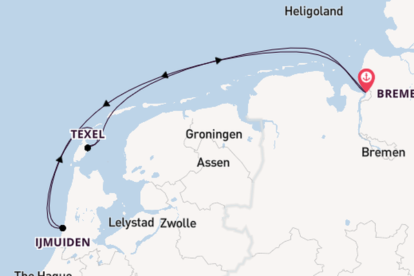 Westeuropa ab Bremerhaven, Deutschland auf der Artania