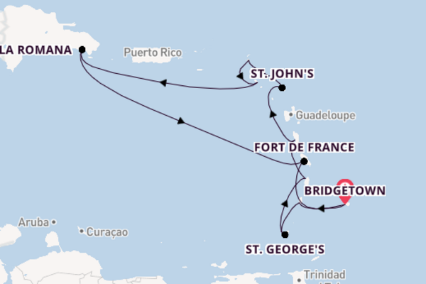 Zuidelijke Caraïben vanaf Bridgetown met de Mein Schiff 2 