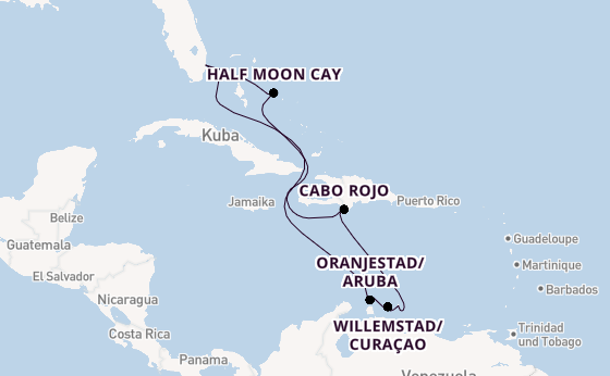 Karibik ab Fort Lauderdale (Port Everglades), USA auf der Eurodam