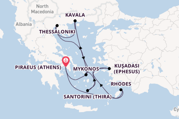 Eastern Mediterranean from Piraeus (Athens), Greece with the Celebrity Infinity