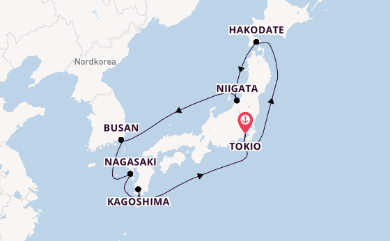 Japan ab Tokio, Japan auf der Diamond Princess