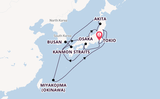 Japan vanaf Tokio, Japan met de Seabourn Encore